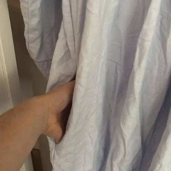 ✅Eileen West 100% Cotton Soft Periwinkle/Lavender Long Sleeve Pajama Gown Dress - Picture 4 of 9